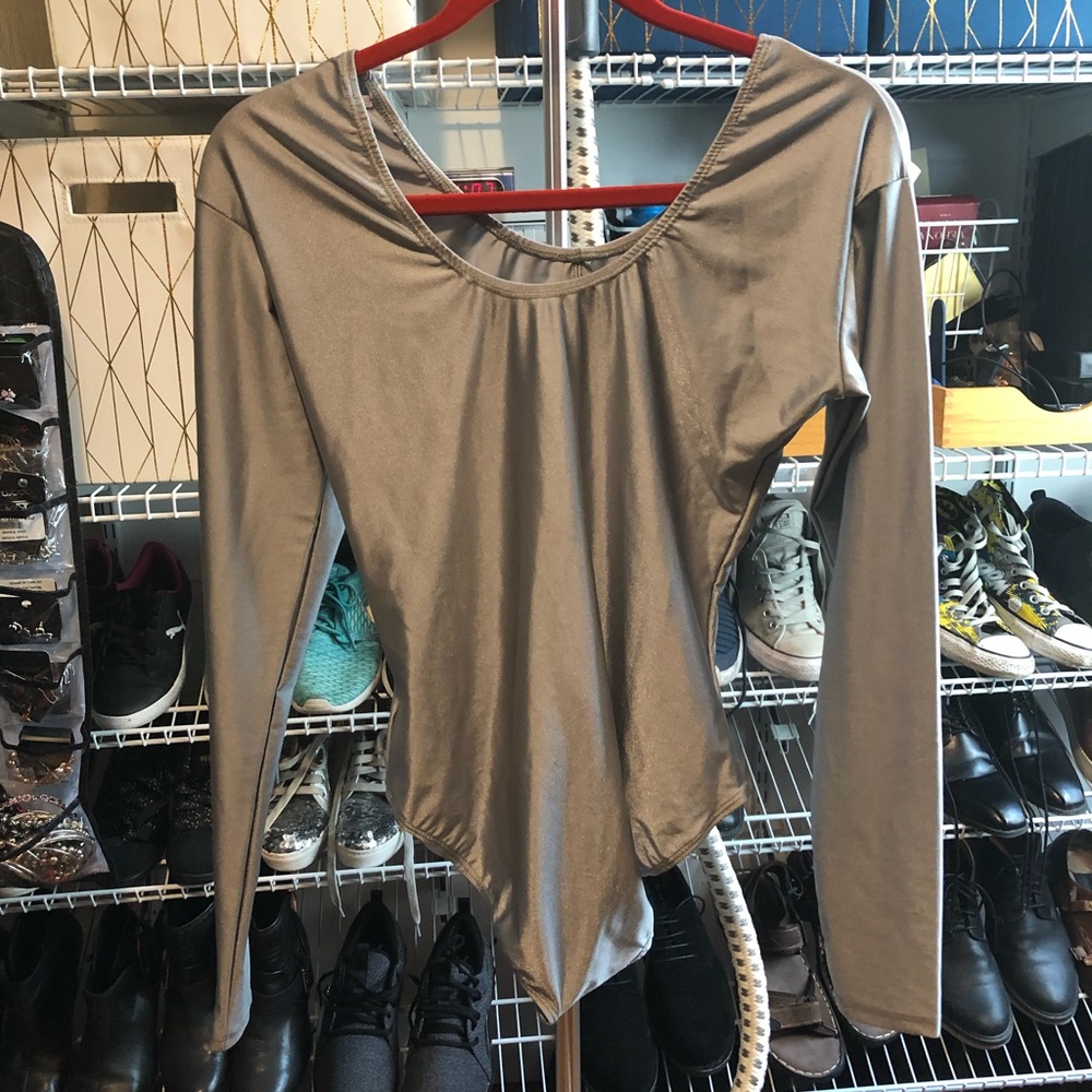 Shiny metallic body suit